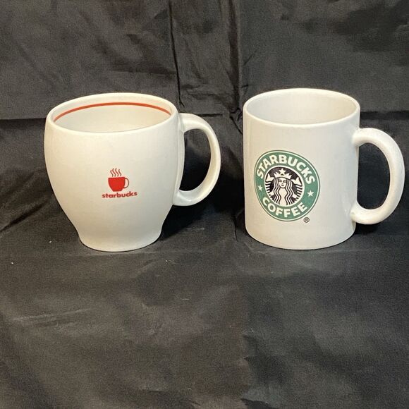 Vintage Starbucks Mugs (2) Catalina USA and Barista Abbey Red Steaming 2004 - Picture 1 of 5